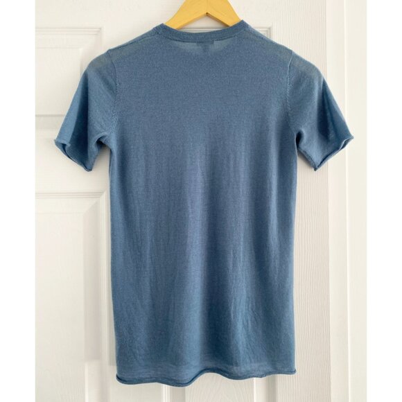 Joseph "Cashair" Cashmere Short Sleeve Tee Shirt in Blue, size XXS (fits XS) - Picture 5 of 5